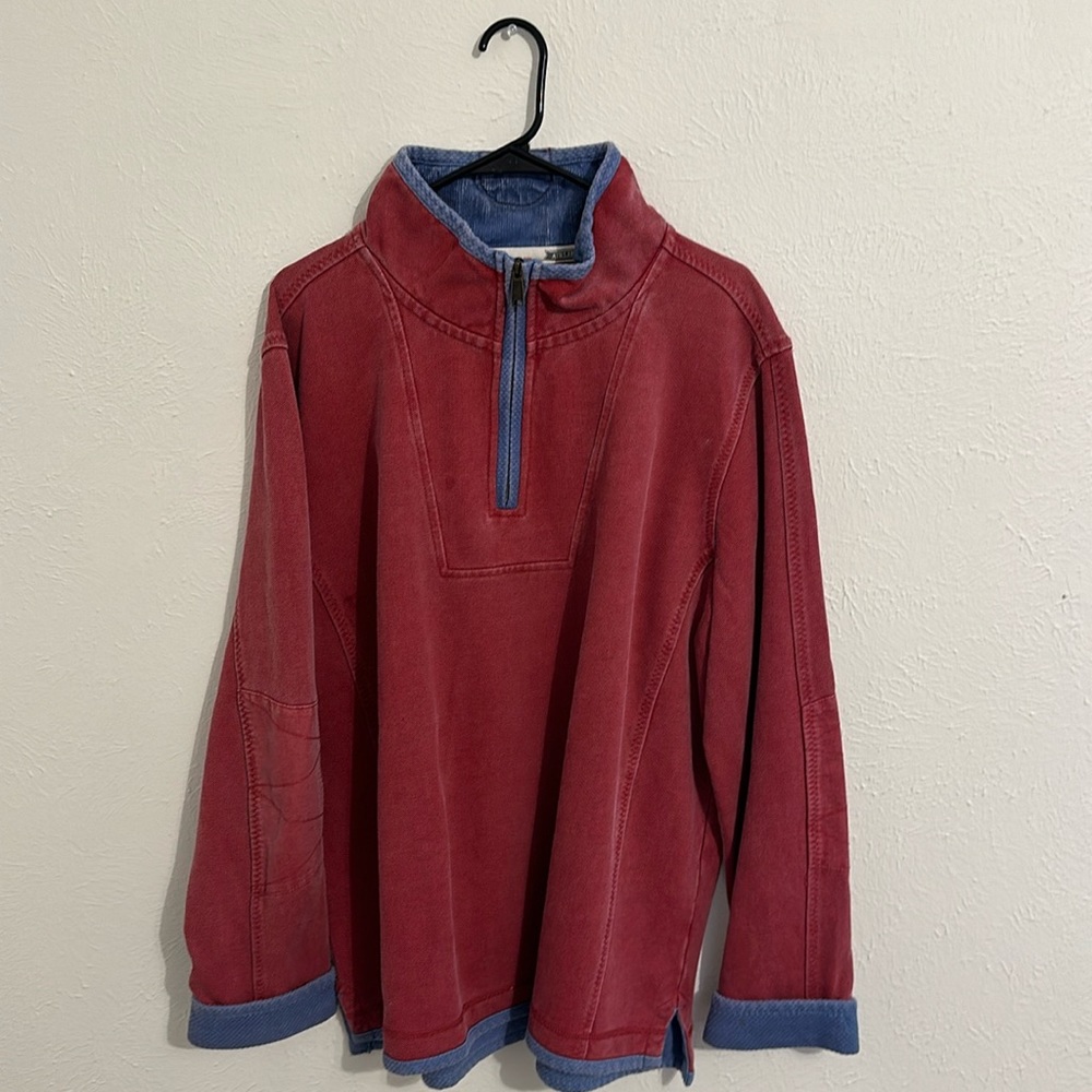 Fat Face Men’s Airlie Pullover - Red/Blue, XL